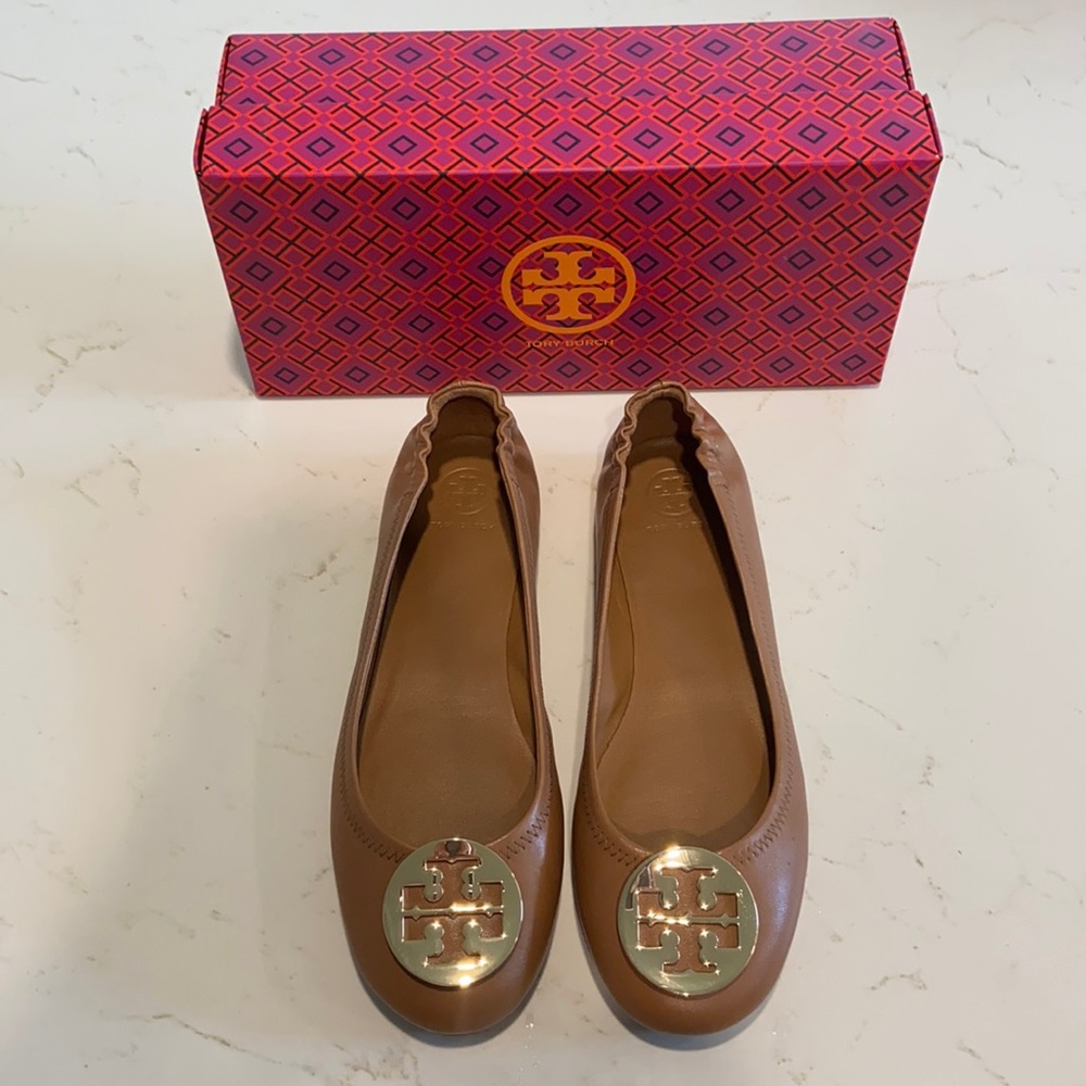 Brand new Royal tan Tory Burch ballet flats